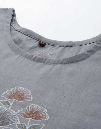 Grey Printed Kurti