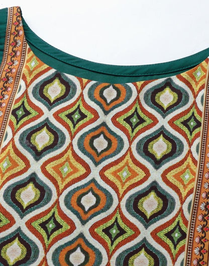 Teal Digital Printed Kurti