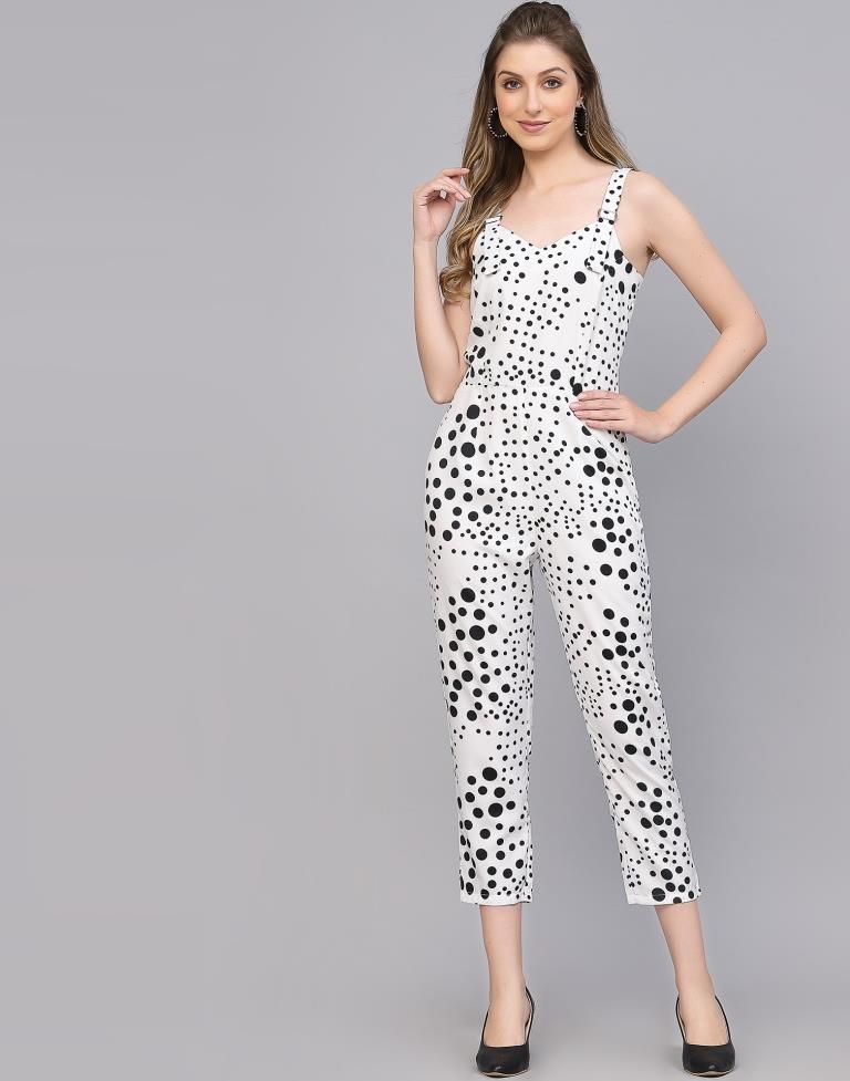 White &amp; Black Polka dot jumpsuit