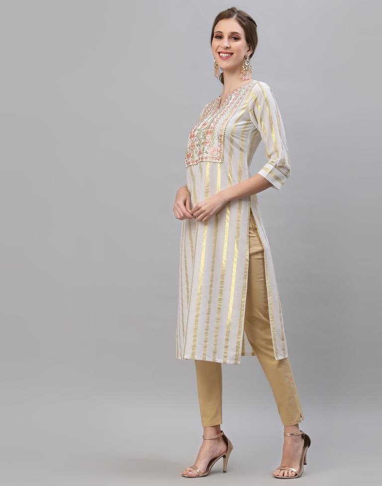 White Embridary Kurti