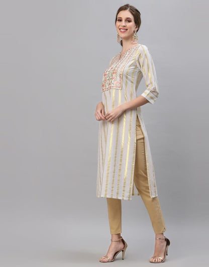 White Embridary Kurti