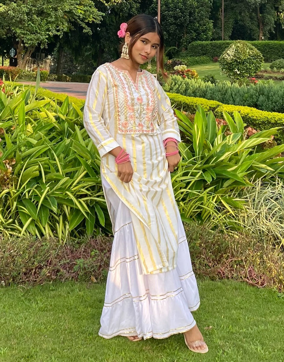 White Embridary Kurti