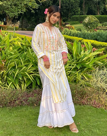 White Embridary Kurti