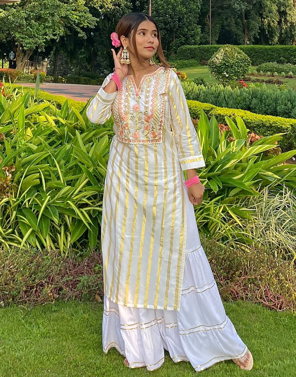 White Embridary Kurti