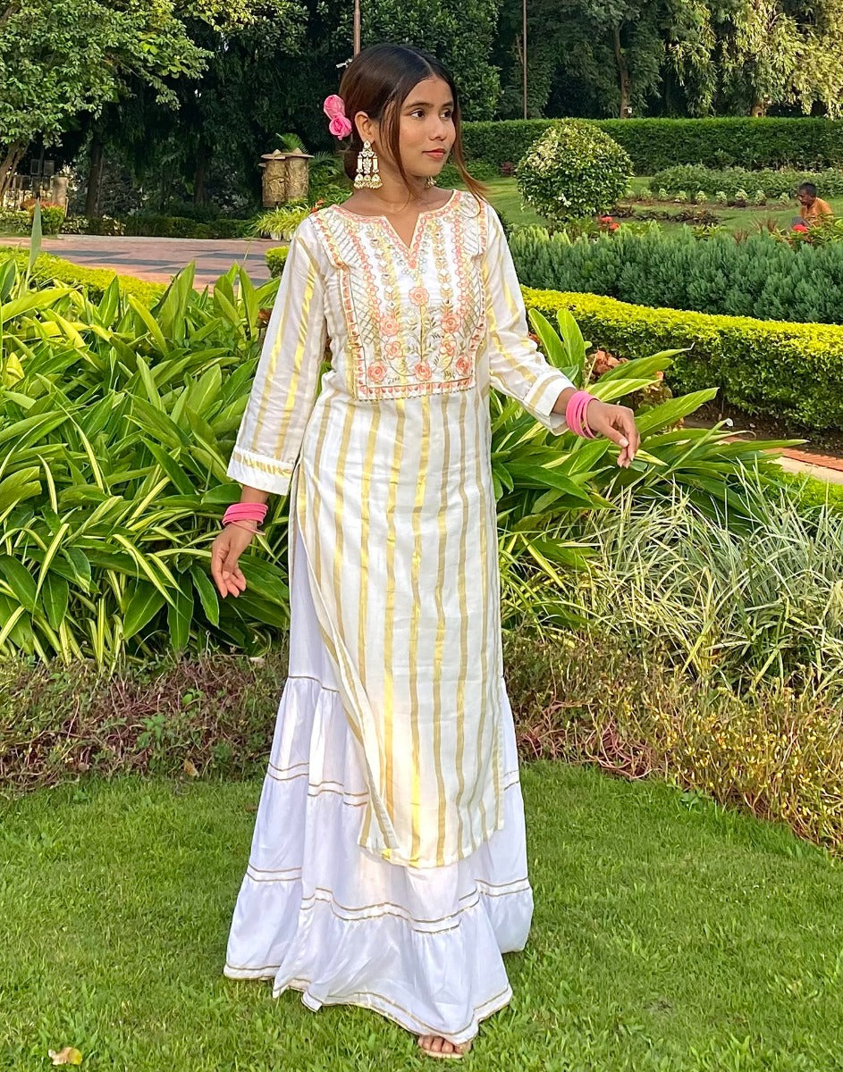 White Embridary Kurti