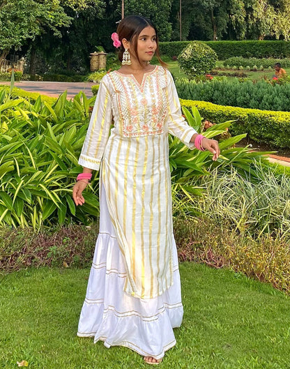 White Embridary Kurti