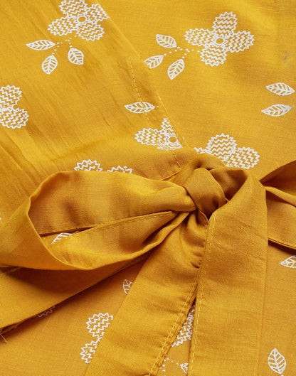Mustard Printed Kurti