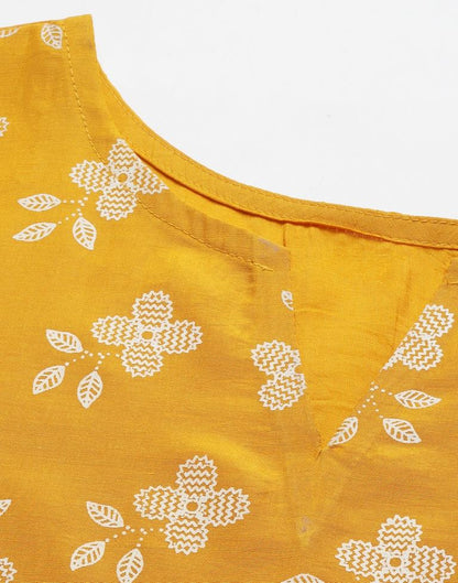 Mustard Printed Kurti