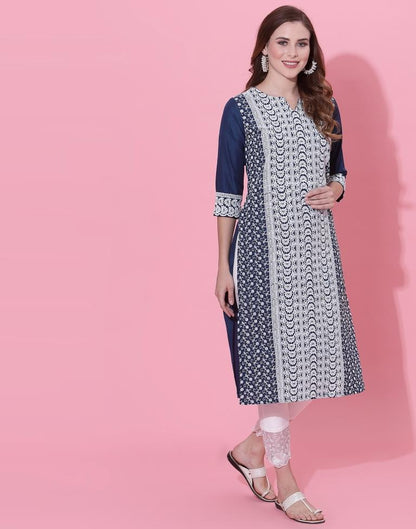 Blue Embrodery Kurti