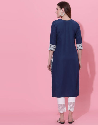 Blue Embrodery Kurti