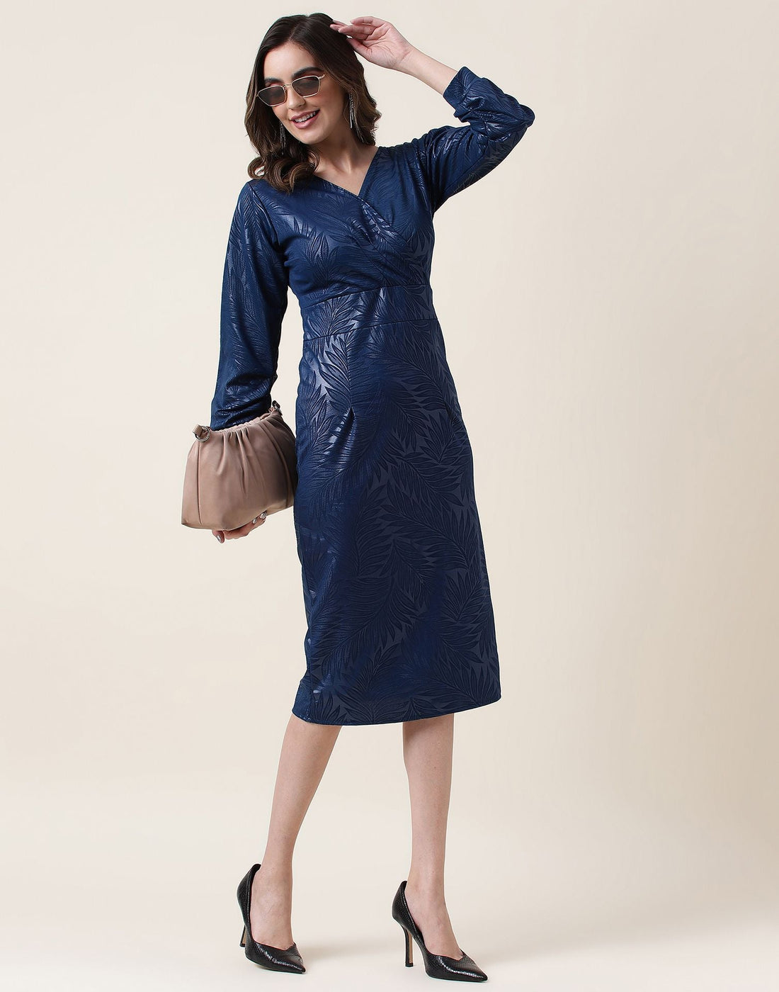 Teal Wrap Bodycon Dress