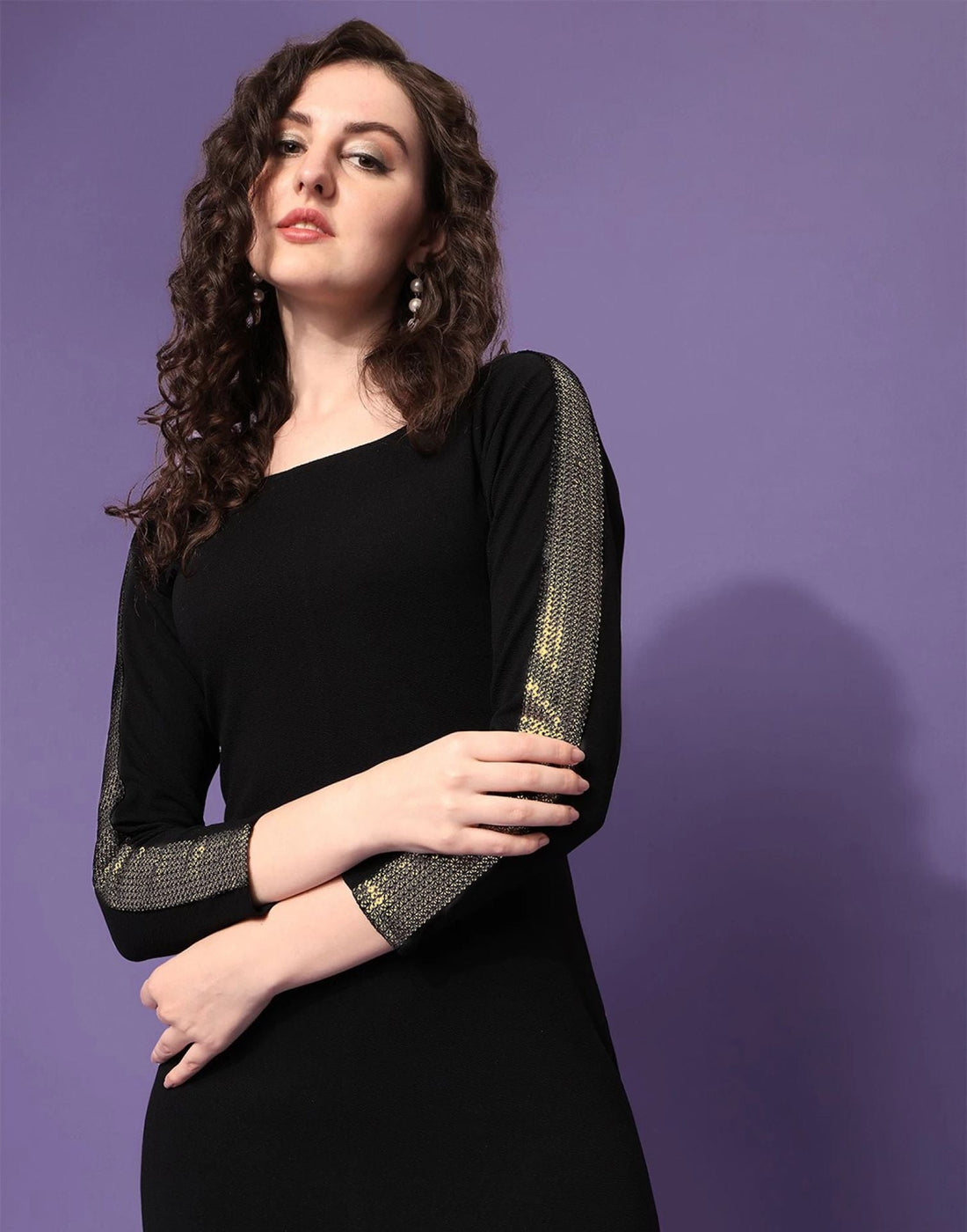 Black Bodycon Midi Dress