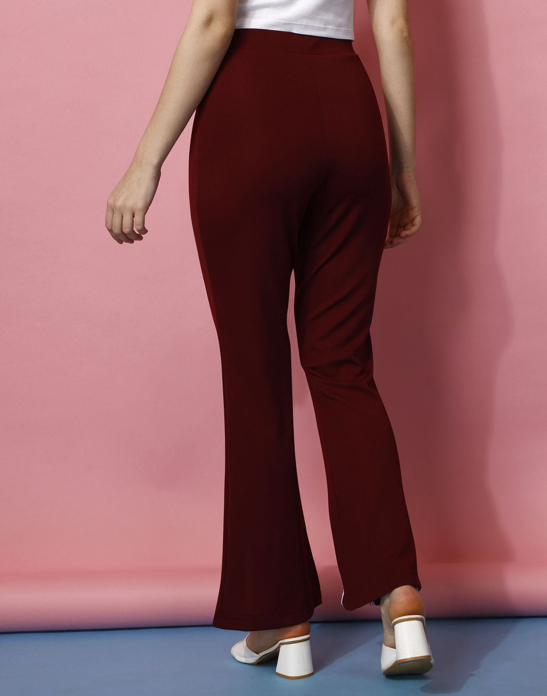 Maroon Flared Trouser