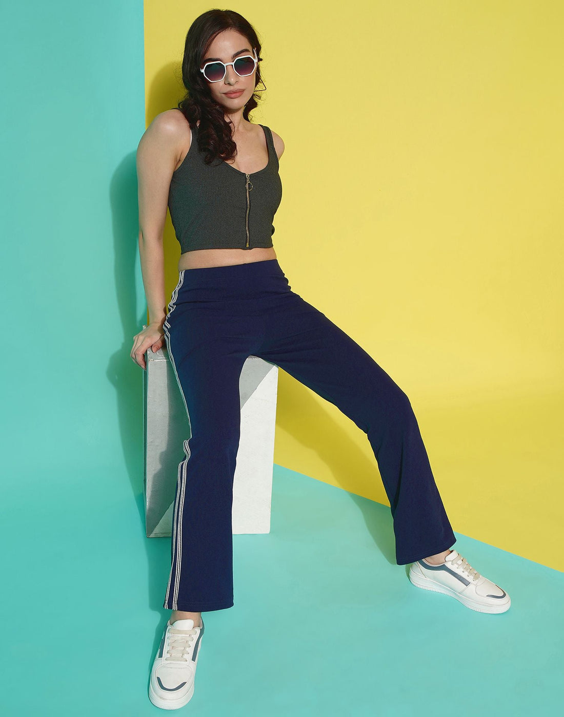 Blue Straight Fit Trouser