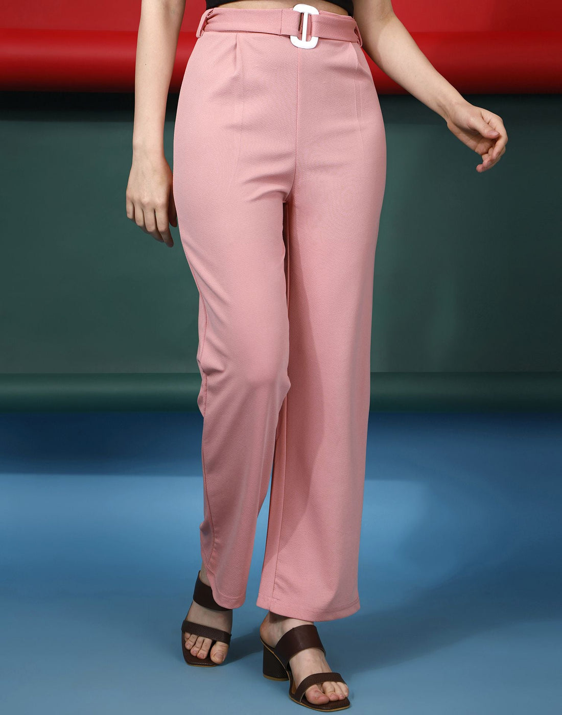 Peach Flared Trouser