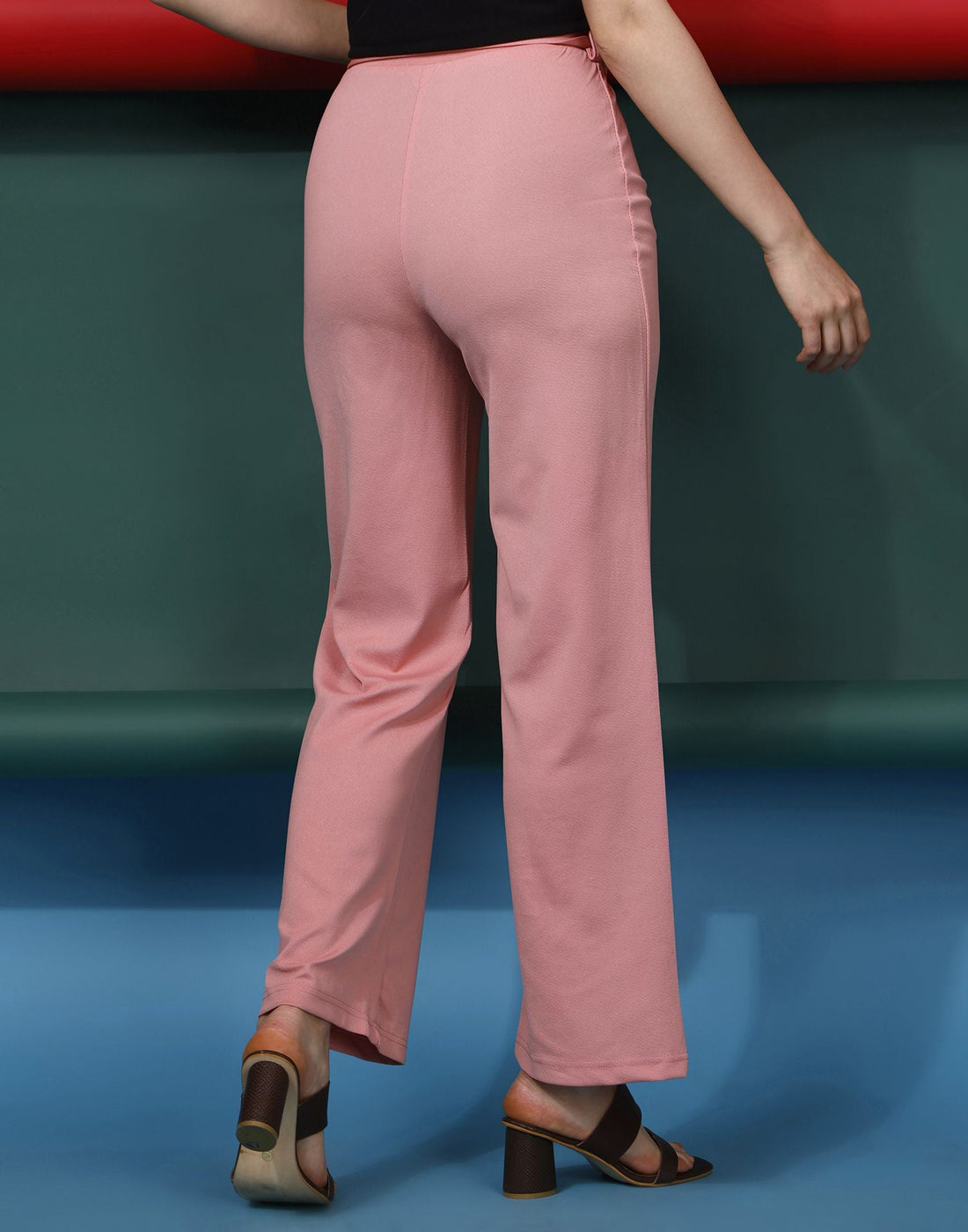 Peach Flared Trouser