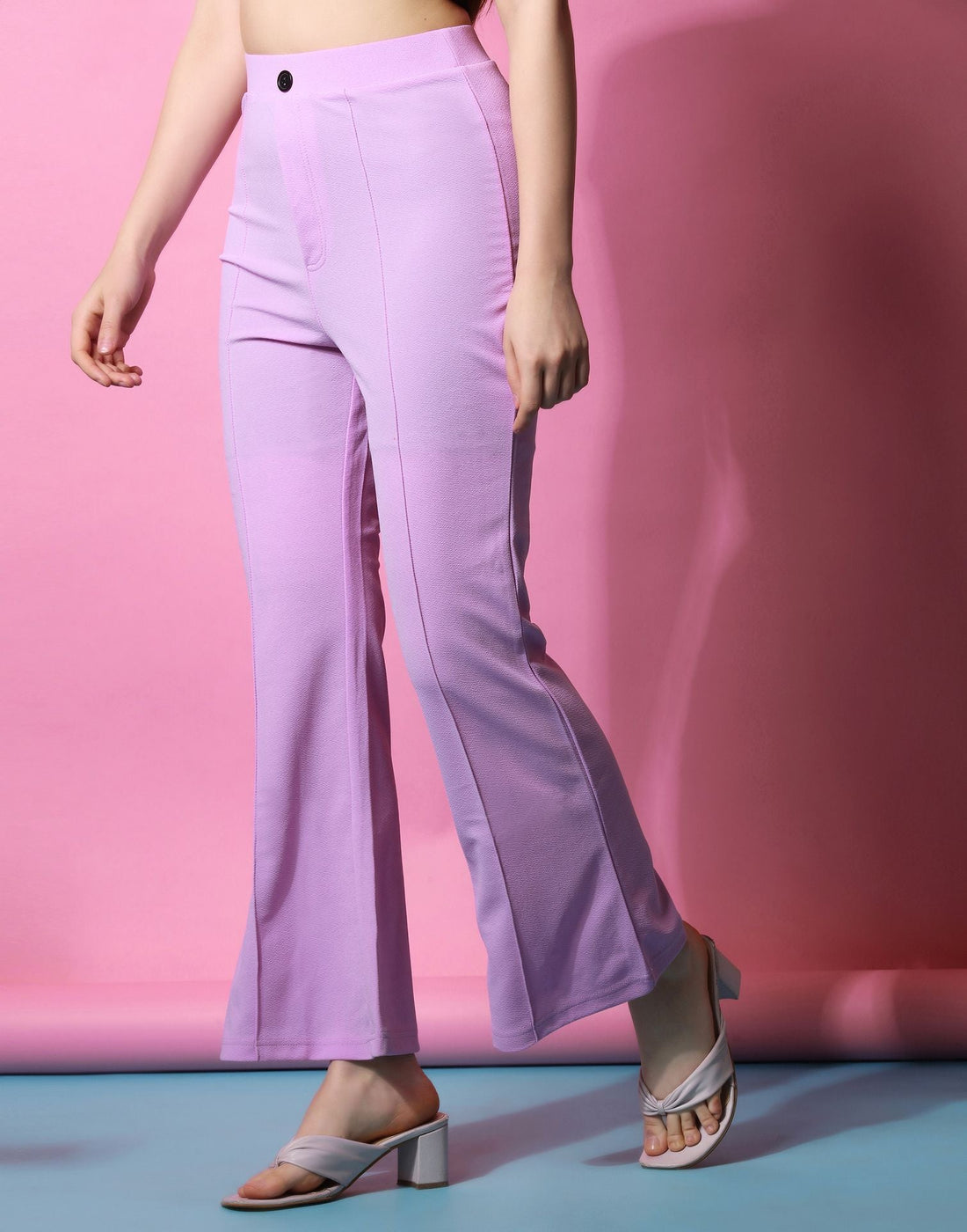 Lavender Fit and Flared Trouser