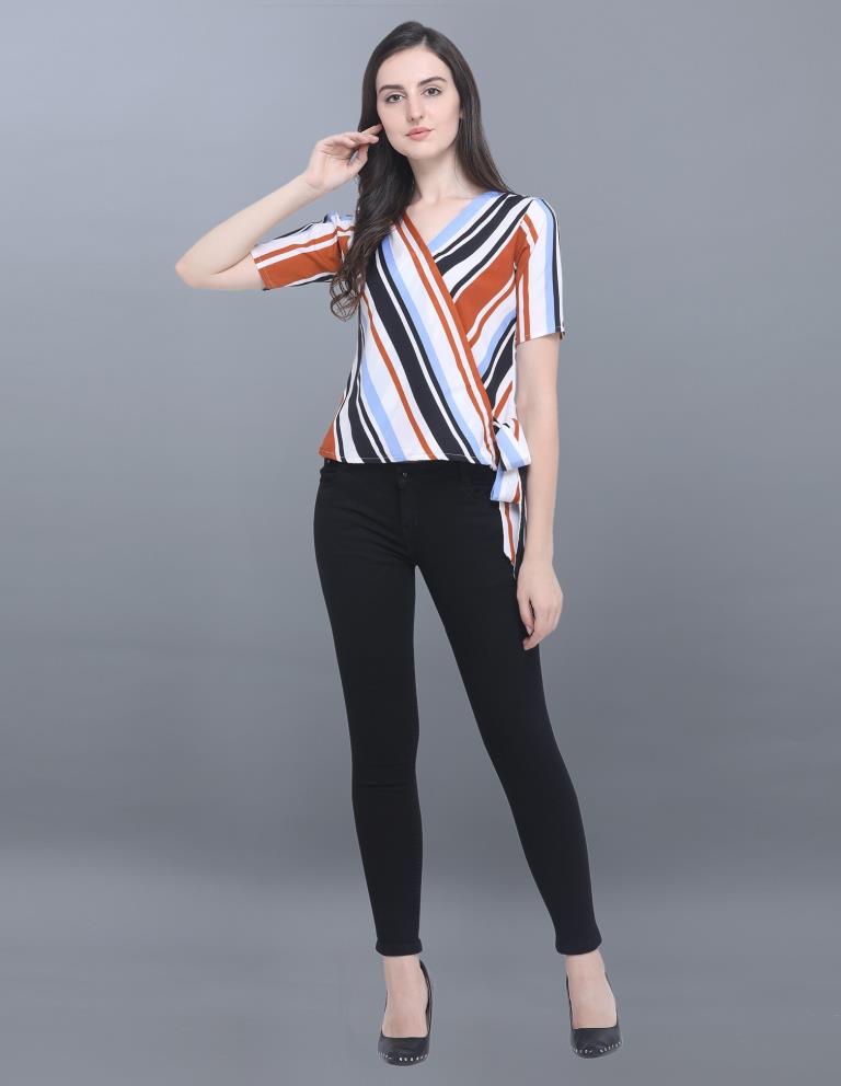 Impressive White Coloured Printed Crepe Tops | SLV61TK2081