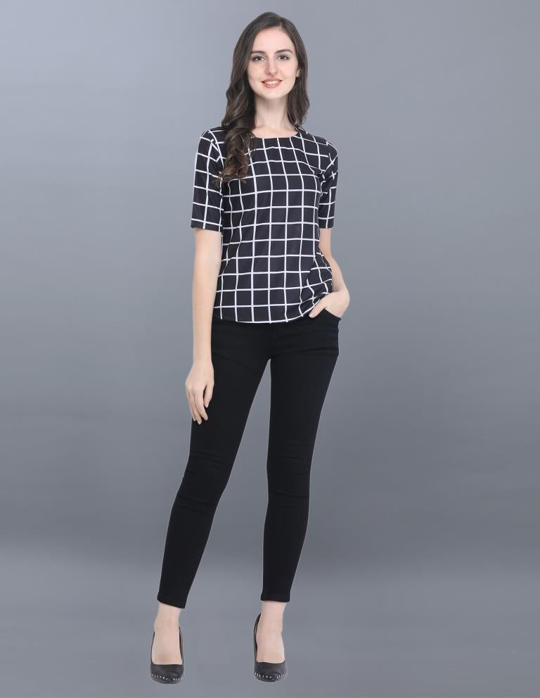 Attractive Black Coloured Printed Crepe Tops | SLV64TK2113