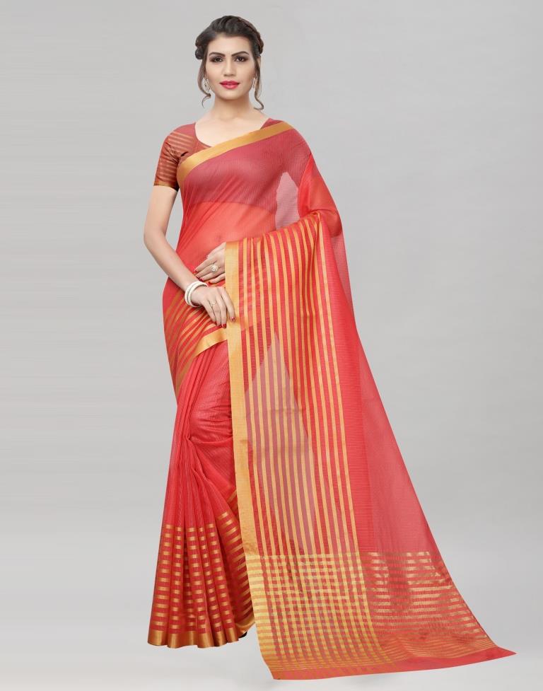 Red Zari Patta Silk Saree | 869S106