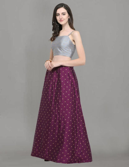 Sensuous Purple Coloured Poly Silk Jacquard Casual Wear Lehenga | SLV88L10024