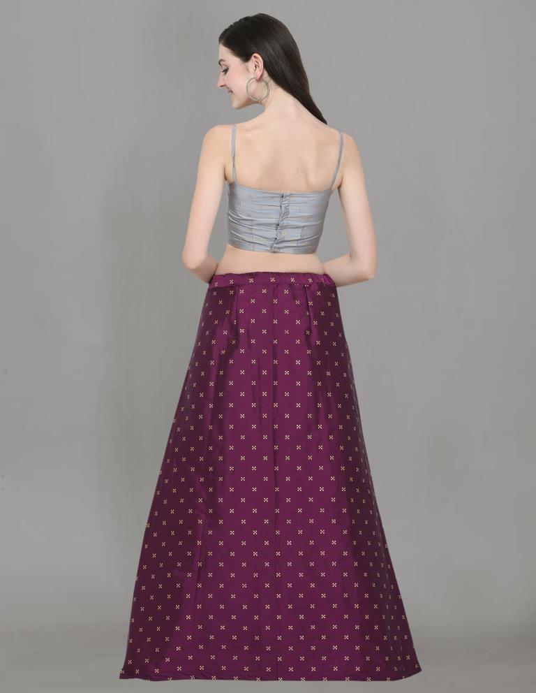 Sensuous Purple Coloured Poly Silk Jacquard Casual Wear Lehenga | SLV88L10024