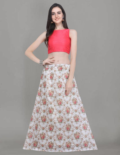 Trendy Off White Coloured Bhagalpuri Silk Digital Floral Printed Casual Wear Lehenga | SLV91L10056