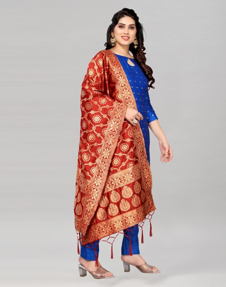 Jacquard Silk Unstitched Salwar Suit Material