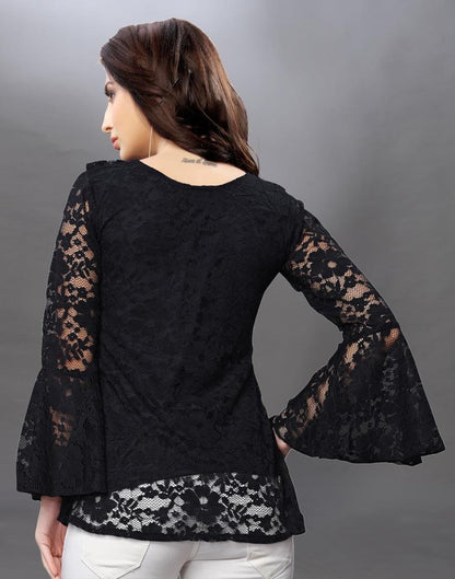 Enriching Black Coloured Net Russell Net Tops | SLV96TK2573