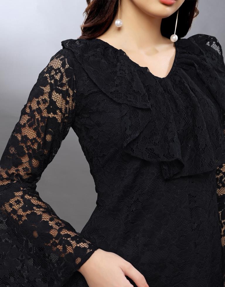 Enriching Black Coloured Net Russell Net Tops | SLV96TK2573